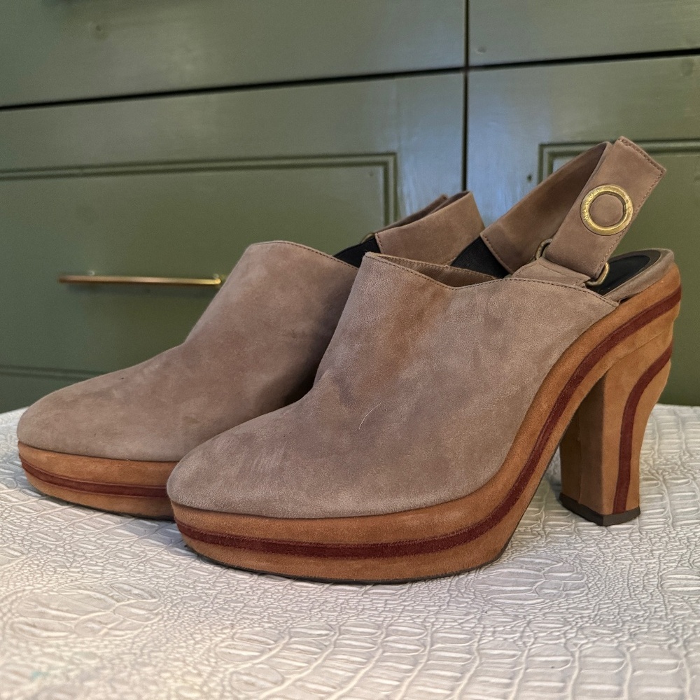 Marni suede slingback heels
